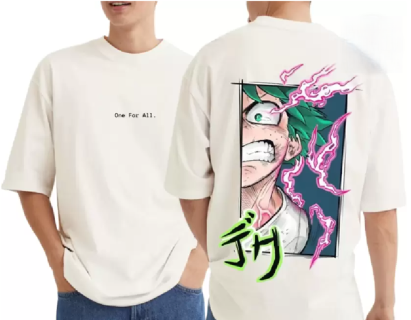 my hero academy printed t shirt
