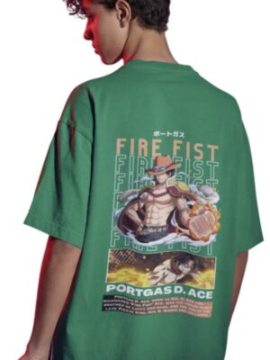 Premium Cotton Anime Printed T Shirt – Fire Fist Ace Design