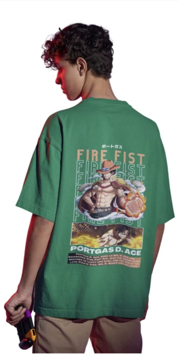 Premium Cotton Anime Printed T Shirt - Fire Fist Ace Design