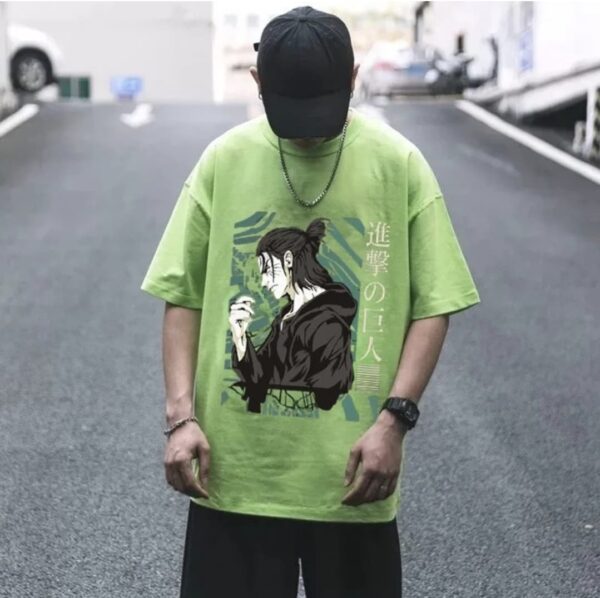 attack on titan(eren yeager) anime printed t shirt
