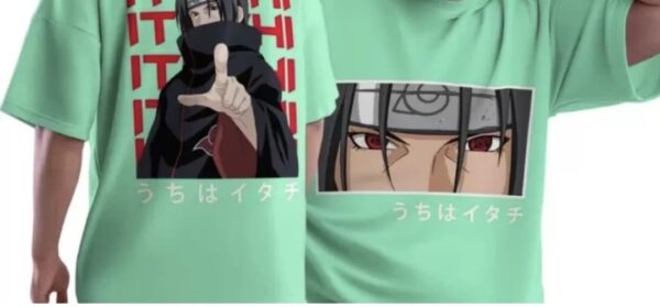itachi sharingan eyes t shirt (Green) - Image 2