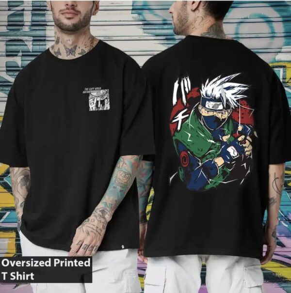 copy ninja kakashi printed t shirt