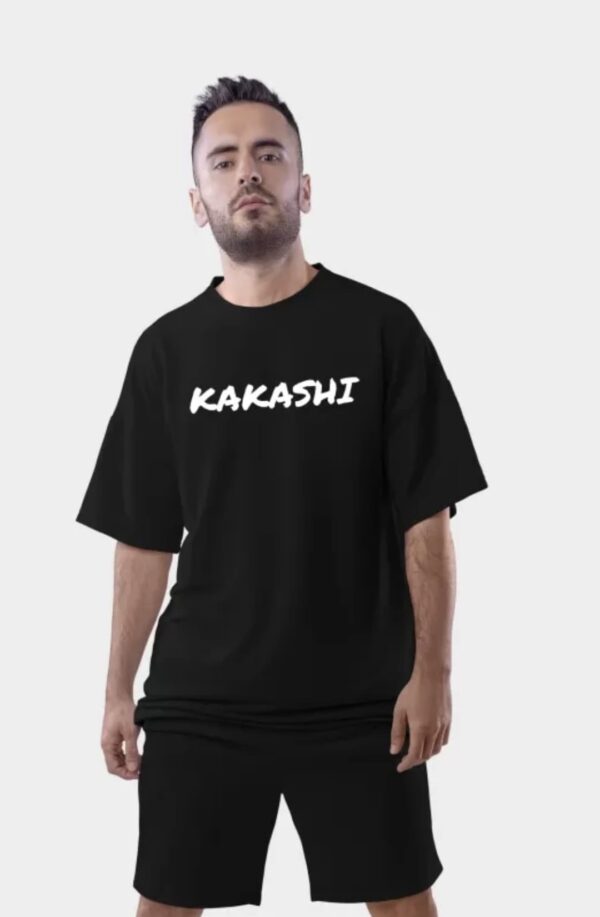 kakashi printed pure cotton black t shirt - Image 3