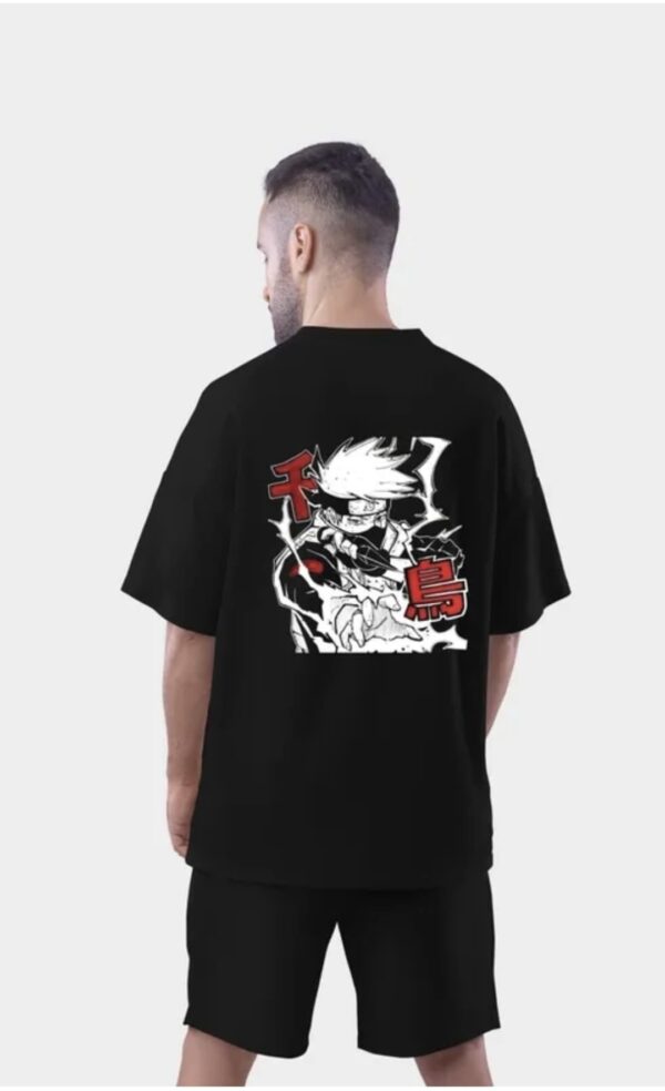kakashi printed pure cotton black t shirt - Image 2
