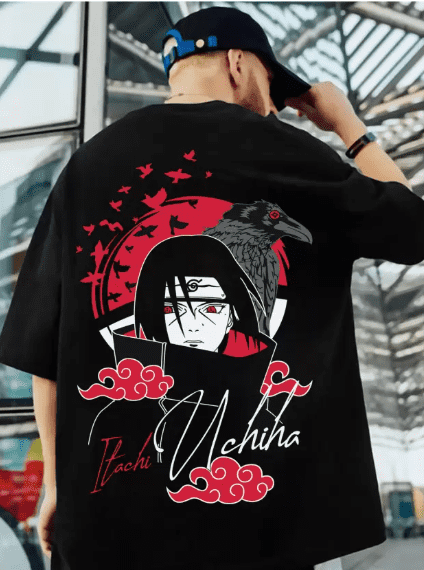 itachi anime printed t shirt