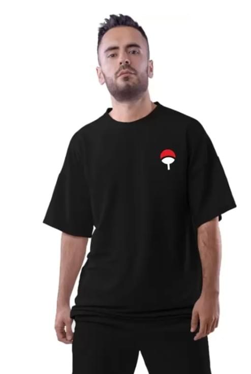 Uchiha logo printed anime t shirt
